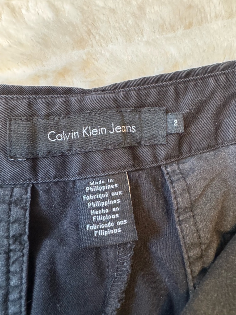 Calvin Klein Black Chino Shorts Size 2 Cotton Mid Rise Casual Classic - Picture 10 of 16